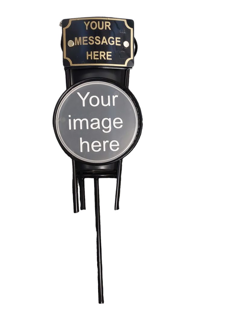 Personalised Black Metal Grave Spike & Vase MK Grave Vases