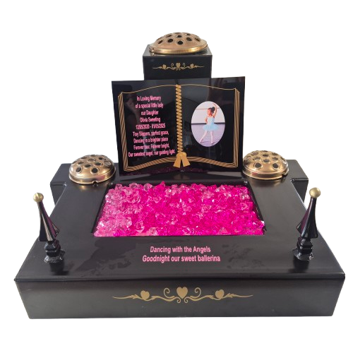 Memorial Grave Tribute Base Acrylic Plinth Aluminium Pots Outdoor Display