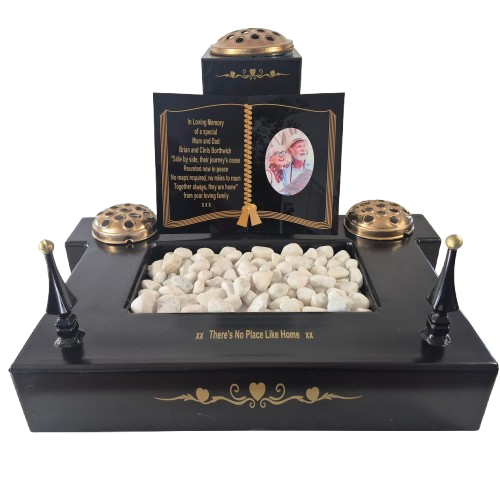 Outdoor Memorial Tribute Display Stand Steel Base Pots Acrylic Book Black