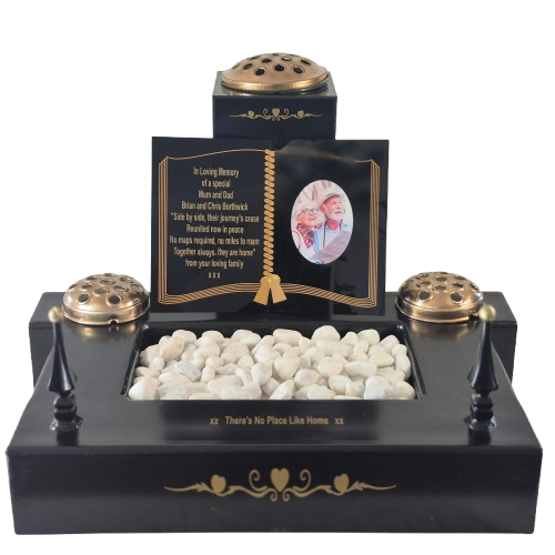 Outdoor Memorial Tribute Plinth Acrylic Book Aluminium Pots Vinyl Lettering - Image 2